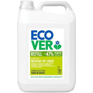 Ecover Washing Up Liquid Refill, Lemon & Aloe Vera, 5 L Ecover Washing Up Liquid Refill, Lemon & Aloe Vera, 5 L