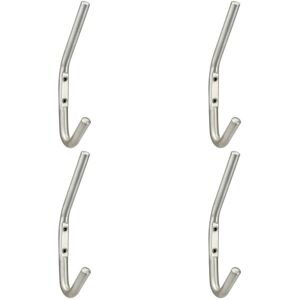 Loops 4x Slimline One Piece Hat & Coat Hook 59mm Projection Satin Stainless Steel Loops 4x Slimline One Piece Hat & Coat Hook 59mm Projection Satin Stainless Steel