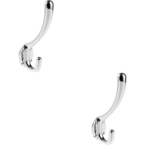 Loops 2x Heavyweight One Piece Hat & Coat Hook 76mm Projection Polished Chrome Loops 2x Heavyweight One Piece Hat & Coat Hook 76mm Projection Polished Chrome