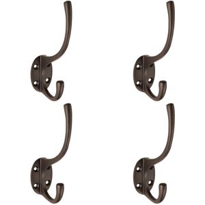 Loops 4x Victorian Hat & Coat Hook on Oval Backplate 64mm Projection Matt Bronze Loops 4x Victorian Hat & Coat Hook on Oval Backplate 64mm Projection Matt Bronze