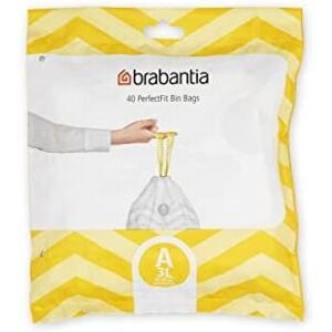 Brabantia PerfectFit Bin Liners (Size A/3 Litre) Thick Plastic Trash Bags with T Brabantia PerfectFit Bin Liners (Size A/3 Litre) Thick Plastic Trash Bags with T