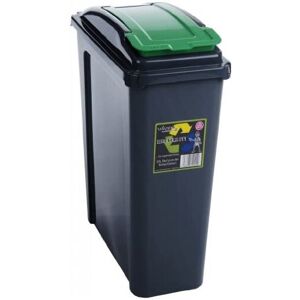 Wham Recycling Bin Slim Kitchen Trash Can Rubbish Dustbin with Green Lid 25 Litr Wham Recycling Bin Slim Kitchen Trash Can Rubbish Dustbin with Green Lid 25 Litr