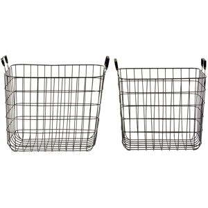 Premier Housewares Black Wire Storage Baskets Set of 2 Premier Housewares Black Wire Storage Baskets Set of 2