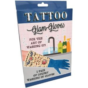 Diabolical Gifts Glamorous Washing Up Gloves with Tattoo Sleeve, Blue, One Size Diabolical Gifts Glamorous Washing Up Gloves with Tattoo Sleeve, Blue, One Size