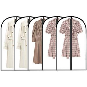 Homegk Moth Proof Garment Bags 60x120cm, 5 Packs Waterproof Clear Dustproof Clothes Cov Homegk Moth Proof Garment Bags 60x120cm, 5 Packs Waterproof Clear Dustproof Clothes Cov