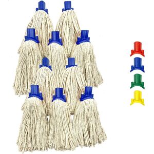 TDBS THE DUSTPAN AND BRUSH STORE 10x Blue Cotton Floor Mop Heads Set Replacement Heavy Duty Cleaning TDBS THE DUSTPAN AND BRUSH STORE 10x Blue Cotton Floor Mop Heads Set Replacement Heavy Duty Cleaning