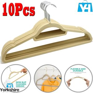 Yorkshire Homeware Ltd (Pack of 10) Non Slip Flocked Coat Clothes Hangers Velvet Trouser Hanging Space Yorkshire Homeware Ltd (Pack of 10) Non Slip Flocked Coat Clothes Hangers Velvet Trouser Hanging Space