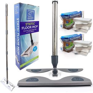 TDBS THE DUSTPAN AND BRUSH STORE Floor Mop with 100 Wipes Wood Tile Laminate Flat Sweeper Dry Wipe TDBS THE DUSTPAN AND BRUSH STORE Floor Mop with 100 Wipes Wood Tile Laminate Flat Sweeper Dry Wipe