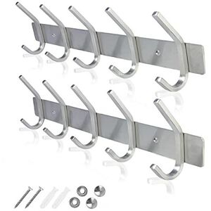 GlazieVault Coat Racks for Wall - Stainless Steel Coat Hooks (2 Pack) - Heavy Du GlazieVault Coat Racks for Wall - Stainless Steel Coat Hooks (2 Pack) - Heavy Du