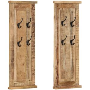 vidaXL 2x Solid Wood Mango Coat Racks Clothes Stand Hanger Hook Furniture vidaXL 2x Solid Wood Mango Coat Racks Clothes Stand Hanger Hook Furniture