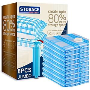 Storage Master Vacuum Storage Bags, 8-pack Jumbo Size Space Saver Bags 80% More Storage Master Vacuum Storage Bags, 8-pack Jumbo Size Space Saver Bags 80% More