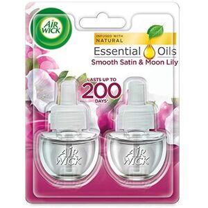 Air Wick Plug in Refill Air Freshener, Smooth Satin and Moon Lily, 2 x 17 ml (34 Air Wick Plug in Refill Air Freshener, Smooth Satin and Moon Lily, 2 x 17 ml (34