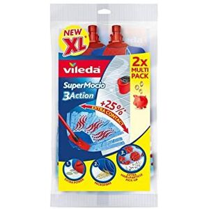 Vileda SuperMocio 3Action Mop Refill Twin pack - 123908 pack of 2 Vileda SuperMocio 3Action Mop Refill Twin pack - 123908 pack of 2