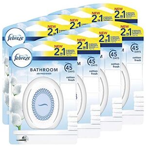 Febreze Bathroom Air Freshener, Odour Eliminator, Cotton Fresh, Pack of 8 Febreze Bathroom Air Freshener, Odour Eliminator, Cotton Fresh, Pack of 8
