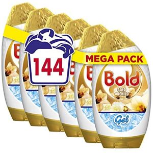 Bold Washing Liquid Laundry Detergent Gel, 144 Washes (840 ml x 6), Gold Orchid, Bold Washing Liquid Laundry Detergent Gel, 144 Washes (840 ml x 6), Gold Orchid,