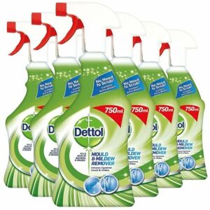 Dettol Mould and Mildew Remover Spray Cleaning Spray 750ml x 6 Dettol Mould and Mildew Remover Spray Cleaning Spray 750ml x 6