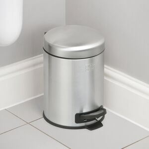 Black & Decker (Cool Grey, 5L) BLACK+DECKER Stainless Steel Dome Shaped Pedal Bins with Soft Cl Black & Decker (Cool Grey, 5L) BLACK+DECKER Stainless Steel Dome Shaped Pedal Bins with Soft Cl