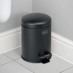 Black & Decker (Matte Black, 5L) BLACK+DECKER Stainless Steel Dome Shaped Pedal Bins with Soft Black & Decker (Matte Black, 5L) BLACK+DECKER Stainless Steel Dome Shaped Pedal Bins with Soft