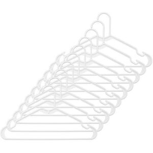 Whitmor 5037778 Plastic Suit Hanger, White - Pack of 10 Whitmor 5037778 Plastic Suit Hanger, White - Pack of 10