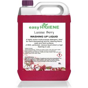 Easy HYGIENE Luscious RED BERRY 5L WASHING UP LIQUID 1x 5 Litre five Perfumed Easy HYGIENE Luscious RED BERRY 5L WASHING UP LIQUID 1x 5 Litre five Perfumed