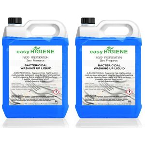 Easy HYGIENE BLUE BAC 10L Food Prep WASHING UP LIQUID 2x 5 Litre five Unperfumed Bactericidal Easy HYGIENE BLUE BAC 10L Food Prep WASHING UP LIQUID 2x 5 Litre five Unperfumed Bactericidal