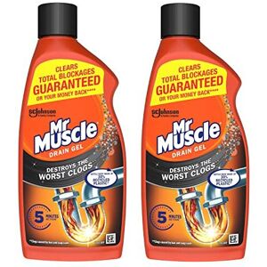 Mr Muscle Drain Unblocker, Sink & Drain Cleaner, Heavy Duty Drain Gel, 2 x 500 m Mr Muscle Drain Unblocker, Sink & Drain Cleaner, Heavy Duty Drain Gel, 2 x 500 m