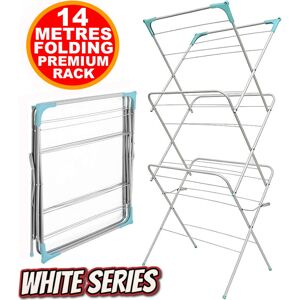 Vivo 3 Tier Clothes Dryer Airer Foldable Laundry Rack Washing Line Drying Horse 14m Vivo 3 Tier Clothes Dryer Airer Foldable Laundry Rack Washing Line Drying Horse 14m