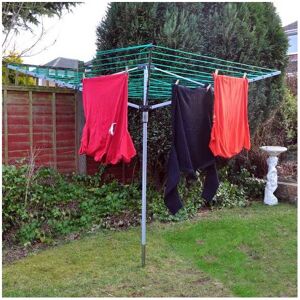 Kingfisher 4 Arm Rotary Garden Washing Line Clothes Airer Dryer Ground Spike 40M + Cover UK Kingfisher 4 Arm Rotary Garden Washing Line Clothes Airer Dryer Ground Spike 40M + Cover UK