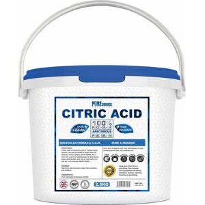 Pure Source Nutrition (2.5Kg) Citric Acid Fine Food Grade Anhydrous Descaler Pure Source Nutrition (2.5Kg) Citric Acid Fine Food Grade Anhydrous Descaler