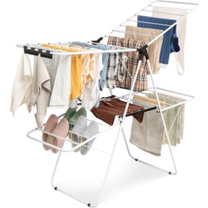 Costway 2-Tier Clothes Rack Foldable Clothes Airer Hanger Standing Drying Rack Costway 2-Tier Clothes Rack Foldable Clothes Airer Hanger Standing Drying Rack