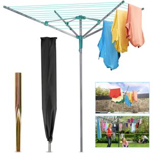 DENNY INT LTD ROTARY AIRER 50M OUTDOOR 4 ARM CLOTHES WASHING LINE DRYER GROUND SPIKE & COVER DENNY INT LTD ROTARY AIRER 50M OUTDOOR 4 ARM CLOTHES WASHING LINE DRYER GROUND SPIKE & COVER
