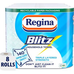 Regina Blitz Triple-Layered Household Towels - 8 Extra-Large Rolls, 560 Sheets, Regina Blitz Triple-Layered Household Towels - 8 Extra-Large Rolls, 560 Sheets,