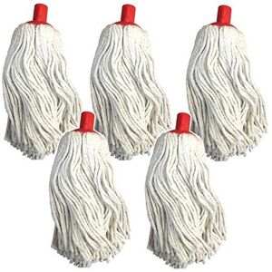 County Pack of 5 16oz Cotton Mop Head with Push fit red Plastic Socket fits 1516 24mm s County Pack of 5 16oz Cotton Mop Head with Push fit red Plastic Socket fits 1516 24mm s