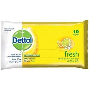 On-the-Go Germ Protection: Dettol Fresh Anti-Bacterial Skin Wipes 10's On-the-Go Germ Protection: Dettol Fresh Anti-Bacterial Skin Wipes 10's