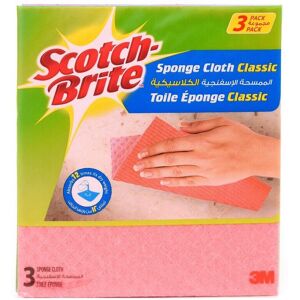 3M Scotch-Brite Classic Pink Sponge Cloths (3 Pieces) Ultra-Absorbent, Durable 3M Scotch-Brite Classic Pink Sponge Cloths (3 Pieces) Ultra-Absorbent, Durable