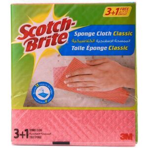 3M Scotch-Brite Classic Pink Sponge Cloth 3 + 1 Pack (4 pcs) - Absorbent Cleanin 3M Scotch-Brite Classic Pink Sponge Cloth 3 + 1 Pack (4 pcs) - Absorbent Cleanin