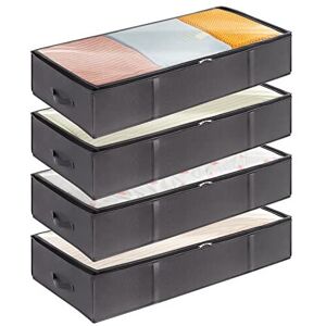 Lifewit 4 Pack 90L Under Bed Storage, Underbed Storage Boxes with lid Clothes Storage Ba Lifewit 4 Pack 90L Under Bed Storage, Underbed Storage Boxes with lid Clothes Storage Ba