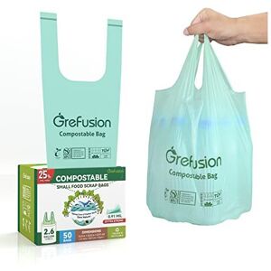 GreFusion 10L Tie Handle food waste Bags 25% Extra Thicker 50 Count compostable caddy line GreFusion 10L Tie Handle food waste Bags 25% Extra Thicker 50 Count compostable caddy line