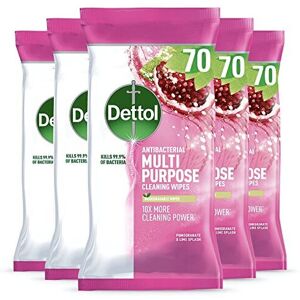 Dettol Antibacterial Multipurpose Cleaning Disinfectant Wipes, Pomegranate, Multipack O Dettol Antibacterial Multipurpose Cleaning Disinfectant Wipes, Pomegranate, Multipack O