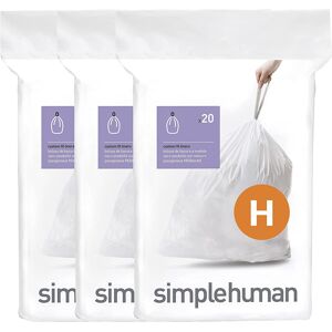 simplehuman CW0258 code H Custom Fit Bin Liner Bulk Pack, White Plastic (3 Pack simplehuman CW0258 code H Custom Fit Bin Liner Bulk Pack, White Plastic (3 Pack