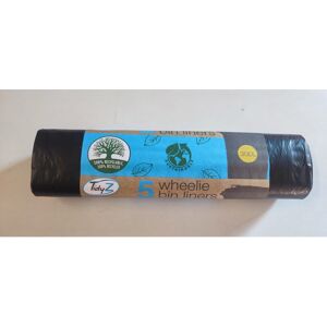 Tidzy Tidyz 300L Black Wheelie Bin Liners - Heavy-Duty 5-Liner Rolls, 2 Packs (Total 1 Tidzy Tidyz 300L Black Wheelie Bin Liners - Heavy-Duty 5-Liner Rolls, 2 Packs (Total 1