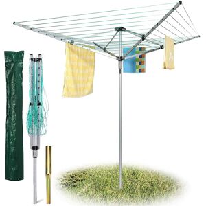 Ezi-Tech 4 Arm Rotary Garden Washing Line Clothes Airer Dryer Ezi-Tech 4 Arm Rotary Garden Washing Line Clothes Airer Dryer