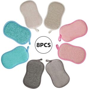 Unbranded Set of 8 Washable Dishwashing Sponge The Kitchen Antibacterial Reusable Microfib Unbranded Set of 8 Washable Dishwashing Sponge The Kitchen Antibacterial Reusable Microfib