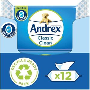 Andrex Classic Clean Washlets - 12 Packs - Flushable Toilet Tissue Wet Wipes wit Andrex Classic Clean Washlets - 12 Packs - Flushable Toilet Tissue Wet Wipes wit