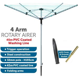 Hampton & Stewart Hampton&Stewart 4 Arm Rotary Airer Clothes Dryer Ground Spike Hampton & Stewart Hampton&Stewart 4 Arm Rotary Airer Clothes Dryer Ground Spike