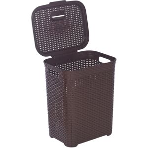 URBN Living (45L Brown) 45/55L Plastic Rattan Laundry Clothes Bin Basket URBN Living (45L Brown) 45/55L Plastic Rattan Laundry Clothes Bin Basket