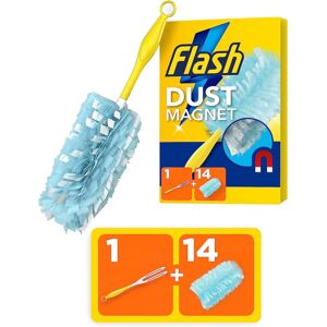 Flash Duster Dust Magnet Starter Kit, 1 Handle + 14 Refills, Trap And Lock Away Flash Duster Dust Magnet Starter Kit, 1 Handle + 14 Refills, Trap And Lock Away