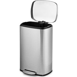 Costway 50L Rectangular Trash Garbage Can Step Trash Bin Recycling Pedal Costway 50L Rectangular Trash Garbage Can Step Trash Bin Recycling Pedal