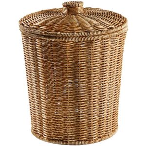 Exogio Round Woven Trash Can with Lid – Rattan/Wicker Waste Bin, Multi-Purpose Storage Exogio Round Woven Trash Can with Lid – Rattan/Wicker Waste Bin, Multi-Purpose Storage