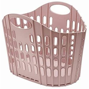 Addis Fold Flat Easy Store Clothes Laundry Basket Hamper, Pink, 38 Litre Addis Fold Flat Easy Store Clothes Laundry Basket Hamper, Pink, 38 Litre